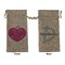 Love You Mom Large Burlap Gift Bags - Front & Back