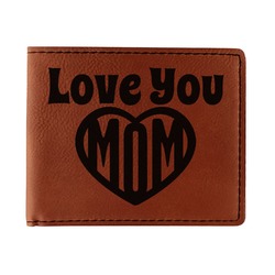 Love You Mom Leatherette Bifold Wallet - Single Sided