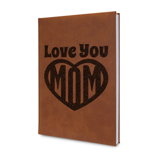 Custom Love You Mom Leather Sketchbook - Small - Double Sided