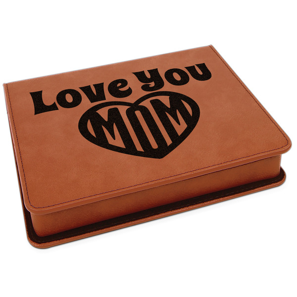 Custom Love You Mom Leatherette 4-Piece Wine Tool Set