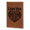 Love You Mom Leatherette Journals - Large - Double Sided - Angled View