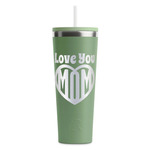 Love You Mom RTIC Everyday Tumbler with Straw - 28oz - Light Green - Double-Sided