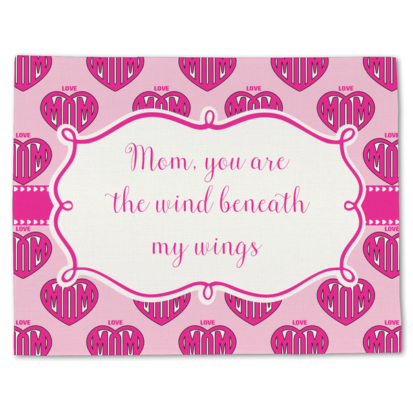 Custom Love You Mom Single-Sided Linen Placemat - Single