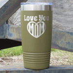 Love You Mom 20 oz Stainless Steel Tumbler - Olive - Double Sided