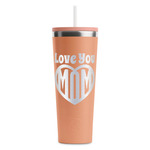 Love You Mom RTIC Everyday Tumbler with Straw - 28oz - Peach - Double-Sided