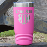 Love You Mom 20 oz Stainless Steel Tumbler - Pink - Double Sided