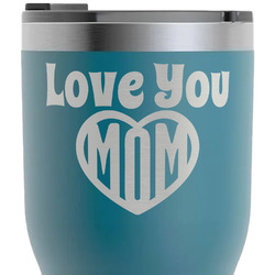 Love You Mom RTIC Tumbler - Dark Teal - Laser Engraved - Double-Sided