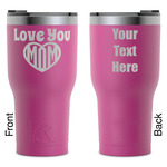 Love You Mom RTIC Tumbler - Magenta - Laser Engraved - Double-Sided