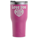 Love You Mom RTIC Tumbler - Magenta - Laser Engraved - Single-Sided