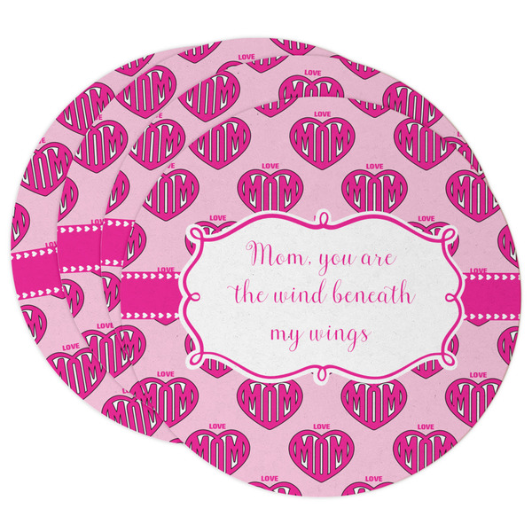 Custom Love You Mom Round Paper Coasters