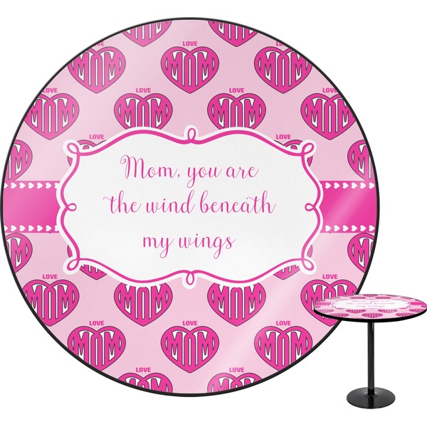 Custom Love You Mom Round Table - 24"