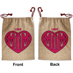 Love You Mom Santa Sack - Front & Back