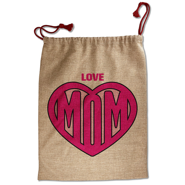 Custom Love You Mom Santa Sack - Front