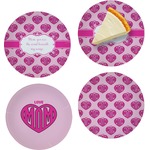 Love You Mom Set of 4 Glass Appetizer / Dessert Plate 8"