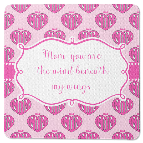 Custom Love You Mom Square Rubber Backed Coaster