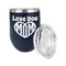 Love You Mom Stainless Wine Tumblers - Navy - Double Sided - Alt View