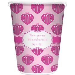 Love You Mom Waste Basket - Double Sided (White)