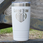 Love You Mom 20 oz Stainless Steel Tumbler - White - Double Sided