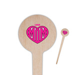 Love You Mom 4" Round Wooden Food Picks - Double Sided