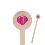 Love You Mom 6" Round Wooden Stir Sticks - Single Sided