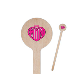 Love You Mom 7.5" Round Wooden Stir Sticks - Single Sided