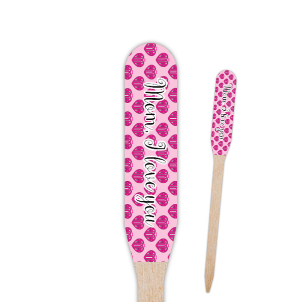 Custom Love You Mom Paddle Wooden Food Picks - Double Sided