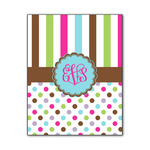 Stripes & Dots Wood Print - 11x14 (Personalized)