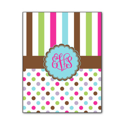 Stripes & Dots Wood Print - 11x14 (Personalized)