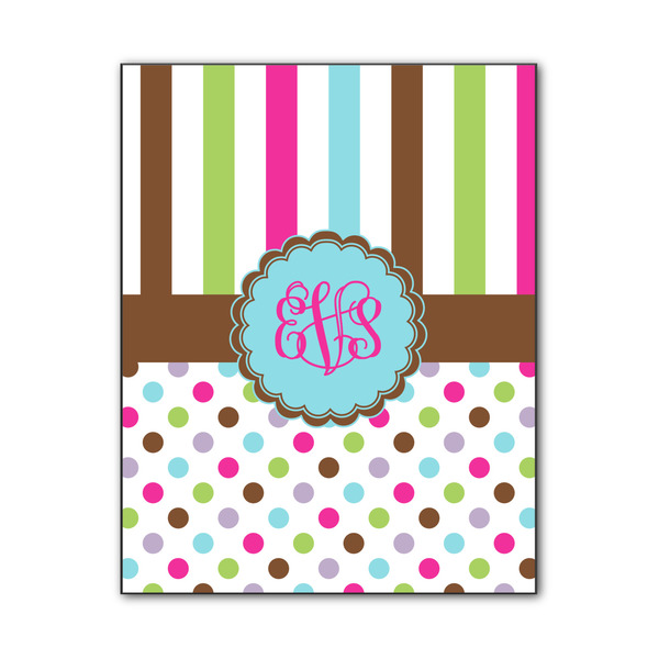 Custom Stripes & Dots Wood Print - 11x14 (Personalized)