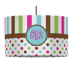 Stripes & Dots 12" Drum Pendant Lamp - Fabric (Personalized)