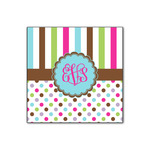 Stripes & Dots Wood Print - 12x12 (Personalized)