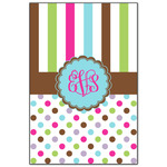 Stripes & Dots Wood Print - 20x30 (Personalized)