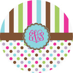 Stripes & Dots Multipurpose Round Labels - Custom Sized (Personalized)