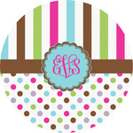 Stripes & Dots Multipurpose Round Labels - 5" (Personalized)