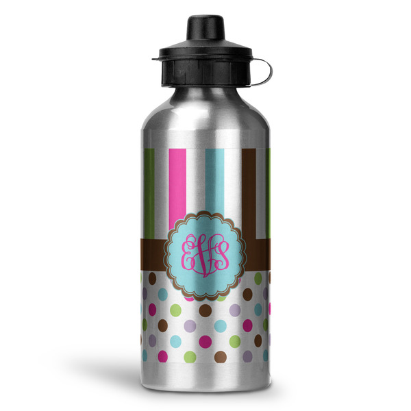Custom Stripes & Dots Water Bottles - 20 oz - Aluminum (Personalized)