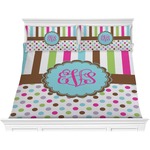 Stripes & Dots Comforter Set - King (Personalized)