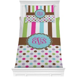 Stripes & Dots Comforter Set - Twin XL (Personalized)