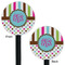 Stripes & Dots Black Plastic 5.5" Stir Stick - Double Sided - Round - Front & Back