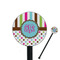 Stripes & Dots Black Plastic 5.5" Stir Stick - Round - Closeup