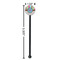 Stripes & Dots Black Plastic 5.5" Stir Stick - Round - Dimensions