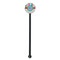 Stripes & Dots Black Plastic 5.5" Stir Stick - Round - Single Stick