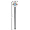 Stripes & Dots Black Plastic 7" Stir Stick - Round - Dimensions