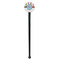 Stripes & Dots Black Plastic 7" Stir Stick - Round - Single Stick