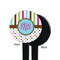 Stripes & Dots Black Plastic 7" Stir Stick - Single Sided - Round - Front & Back