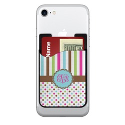 Stripes & Dots 2-in-1 Cell Phone Credit Card Holder & Screen Cleaner (Personalized)