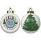 Stripes & Dots Ceramic Christmas Ornament - X-Mas Tree (APPROVAL)