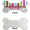 Stripes & Dots Ceramic Flat Ornament - Bone Front & Back Single Print (APPROVAL)