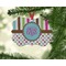 Stripes & Dots Christmas Ornament (On Tree)