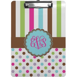 Stripes & Dots Clipboard (Letter Size) (Personalized)