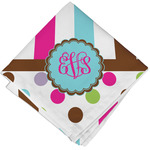 Stripes & Dots Cloth Napkin w/ Monogram